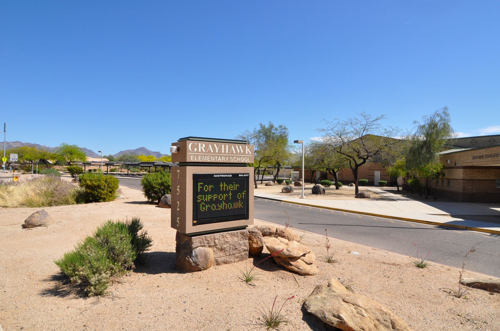 Grayhawk Elementary School sign
